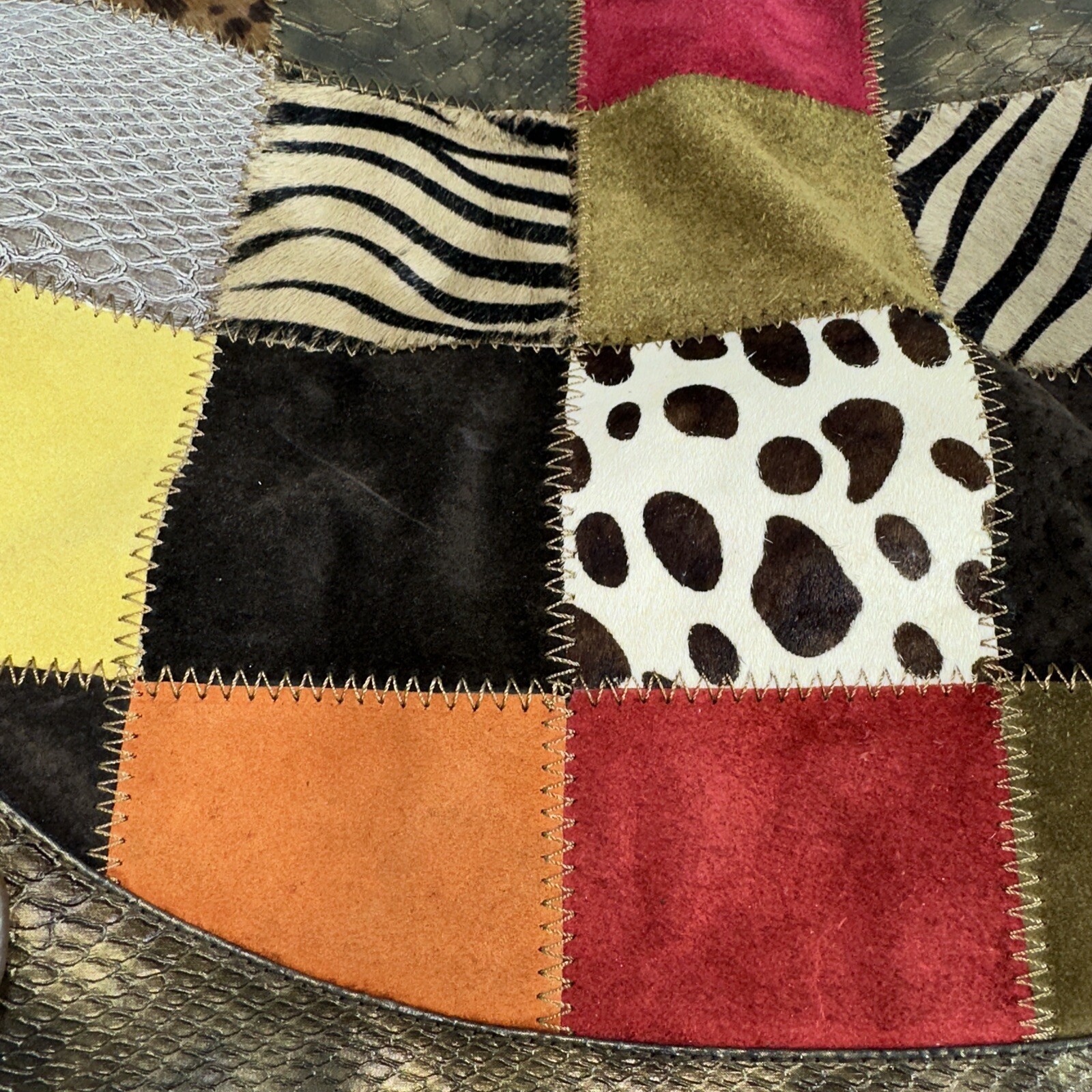 Patchwork Mixed Material Purse Shoulder Bag Tote … - image 5