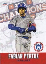 2022 South Bend MWL Champions Fabian Pertuz RC Rookie Chicago Cubs COL