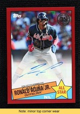 2020 Topps 1985 Baseball All-Stars Red 22/25 Ronald Acuna Jr Auto READ 1q7