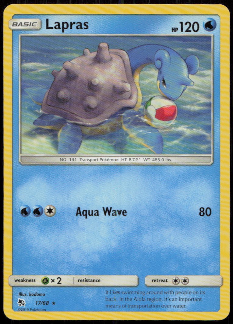 Lapras 17/68 NM Hidden Fates Rare Pokemon