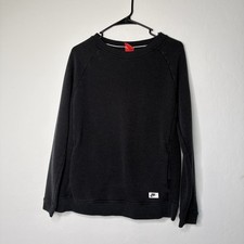 NIKE TECH Pullover Sweatshirt Front Pockets Black Women  s S