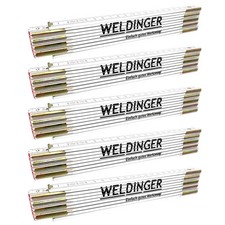 5x Zollstock 2 Meter Ma&szlig;stab Gliederma&szlig;stab Buchenholz / 24 x 3,5 cm - WELDINGER