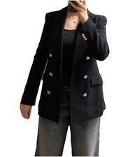 Blazer Zara due file taglia S elegante modellante vita nuovo blu navy