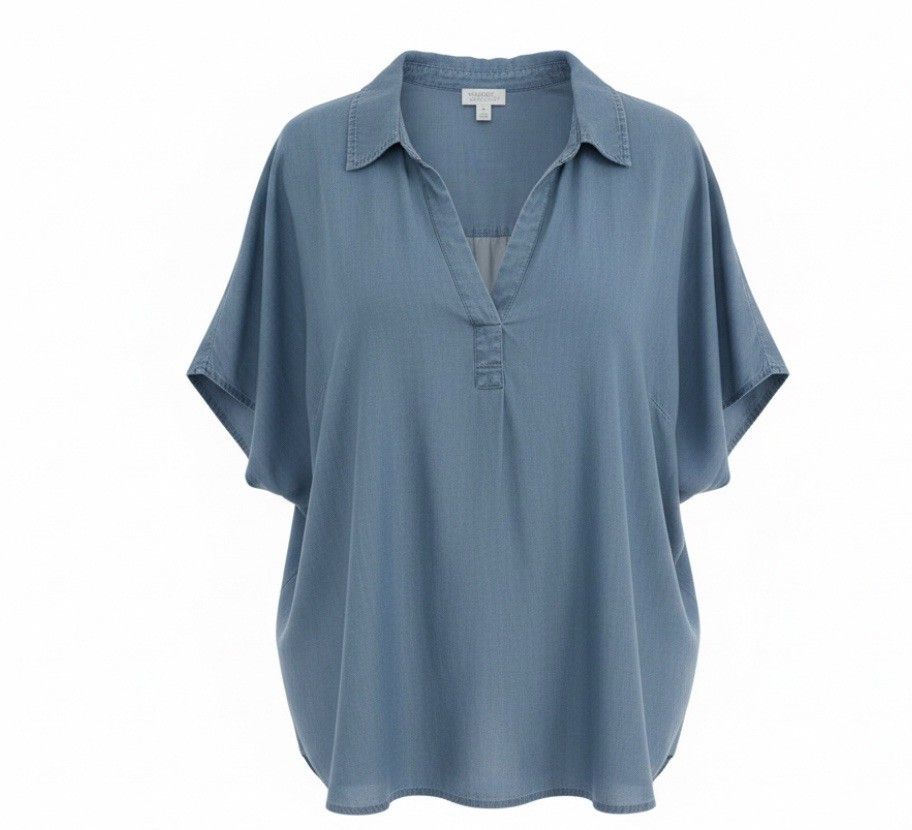 Market & Spruce Stitch Fix Blue Dolman Sleeve Blouse Women’s 3X Soft Tencel Top