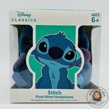 Auriculares con cable de felpa Disney Classics Stitch nuevos en caja para niños volumen limitado 3,5 mm azul