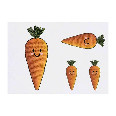 AZEEDA 4 x 'Happy Carrot' Temporary Tattoos / Transfers (TO00084120)