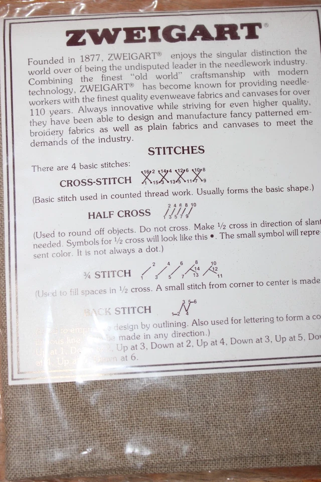 Zweigart 32 ct 100% BELFAST LINEN Tan 18x18 new in package - Image 3 of 3