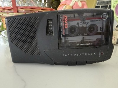 GE 3-5385B Portable Cassette Player Fast Playback Auto Voice Record Mic Sensiti 
