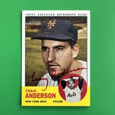 2012 Topps Heritage CRAIG ANDERSON Real One Red Ink Auto /63  --  New York Mets