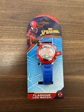 Marvel Spider-Man Flashing LCD Watch For Kids By Accutime Brand New