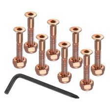 8 Pcs 16.5mm/ 0.6" Skateboard Hardware Kit Mounting Screws Orange