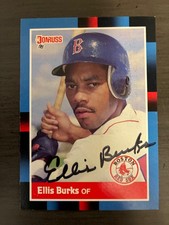 1988 Donruss Ellis Burks Autographed Baseball Card Boston Red Sox Rookie #174. rookie card picture