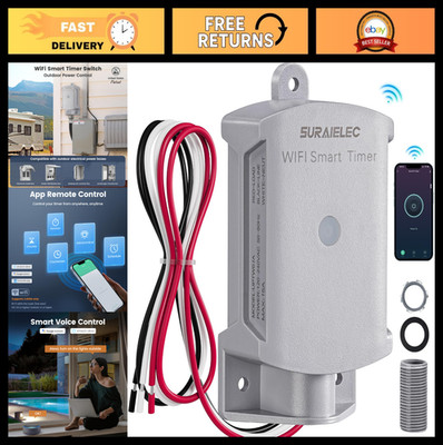 15 AMP WiFi Smart Timer Switch for Outdoor Use, 120V Pool & Landscape Lighting