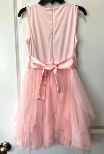 NWT Bonnie Jean Girls Size 12 14 Blush Sequins Bow Special Occasion Dress - Picture 4 of 5