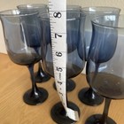 Set Of 12 Vintage Libby Dusky Blue Tulip Wine Glasses/ Goblets 6 large/ 6 small — photo 2