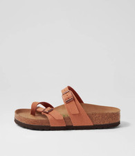 Birkenstock Womens New Mayari Faded Pecan Birkibuc Vegan Size 7 US - Euro 38 NWT