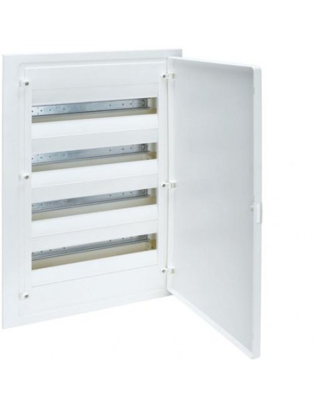 Coffret encastré 72 modules Hager VF418PR avec porte opaque blanche anti-poussière