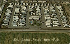 Alma Gardens Mobile Home Park ~ Mesa Arizona ~ swimming pool aerial view ~ 1960s