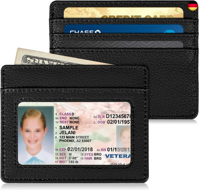 Fintie Flache Geldbörse Kartenetui Ausweishülle, Premium Kunstleder RFID Schutz 