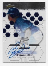 2003 Topps Finest #110 Byron Gettis autograph RC Kansas City Royals