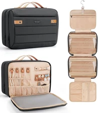 Women's Hanging Toiletry Bag, Waterproof Travel Cosmetic Organizer with Jewel...