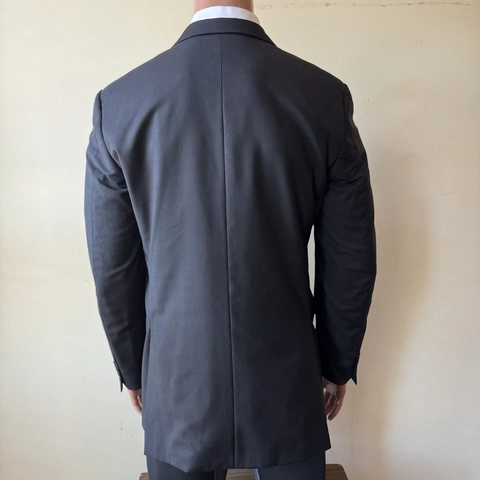 Traje de hombre Burberry London 42R negro a rayas de lana Blazer Pantalones Rothmans NYC Foto 4 de 4