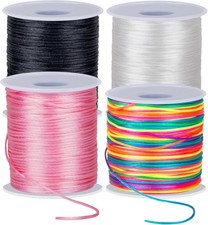 4 Pack x 110 Yards Nylon String, 1.5mm Bracelet String, Durable Nylon Cord for J