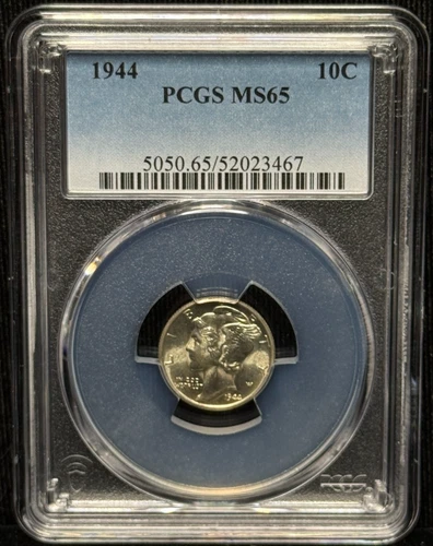1944 - PCGS MS65 - Mercury Silver 10C Ten Cents Dime Uncirculated Coin - 467