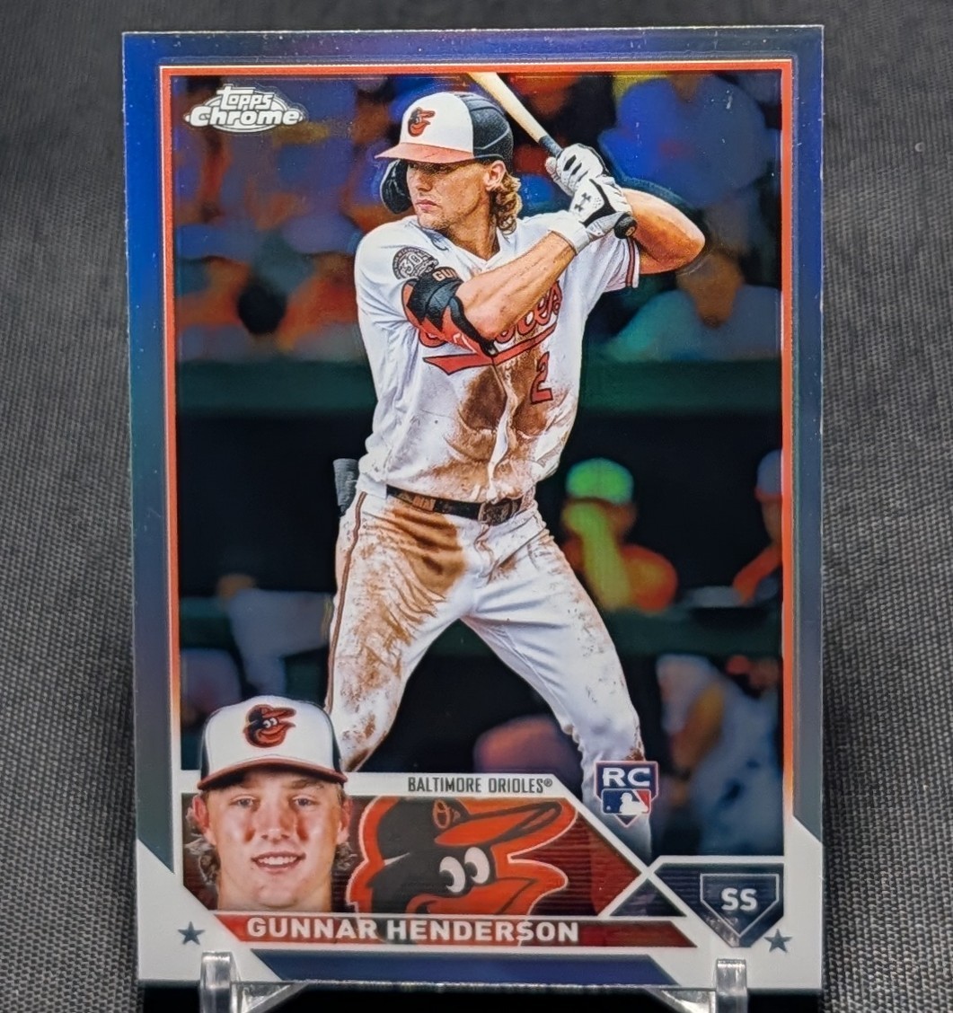 Gunnar Henderson Refractor Rookie RC 2023 Topps Chrome Card #2 Baltimore Orioles