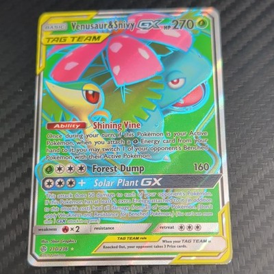 Pokemon TCG Venusaur & Snivy GX SM Cosmic Eclipse 210/236 Secret Rare 