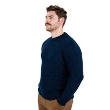 Aran Isle 100 Irish Wool Fisherman Sweater for Men, Traditional Aran Crew Neck