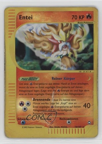 Entei German Pokemon e-Card Series Aquapolis #10 2003