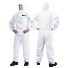 YIBER Disposable Hazmat Suit White Paint Coveralls Protective Overalls PPE UK