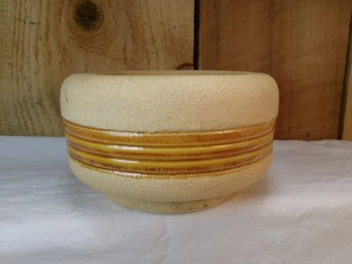 Vintage 1950's Haeger USA Art Deco Sand Glaze Pottery Round Planter