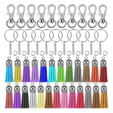 125 Pcs Key Chain Rings  Multicolor Tassels for Elegant Crafting