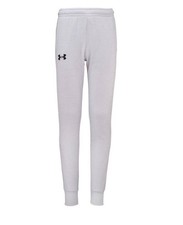 NWT Under Armour Boys Athletic fit Fleece Joggers Light Gray Sized Youth Medium