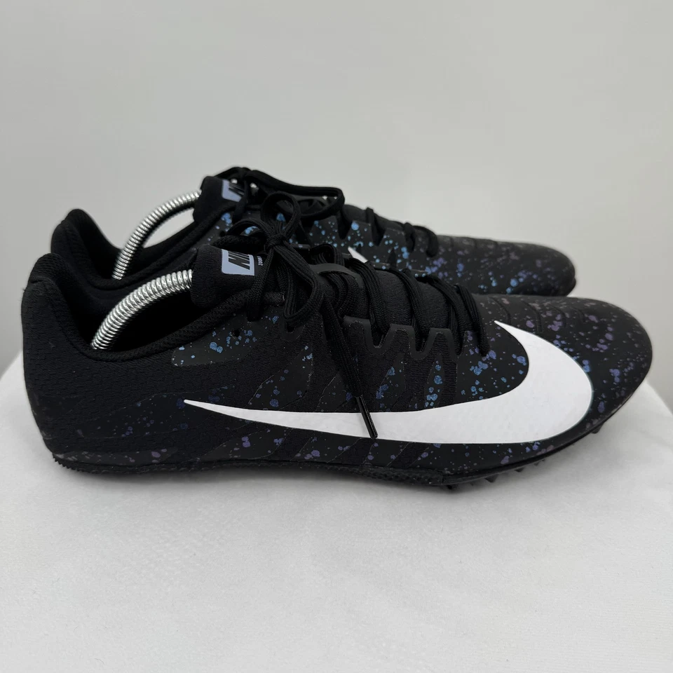 Nike Zoom Rival S Track Spikes Shoes Mens Size 12 Black White Splatter Racing - Image 4 of 4