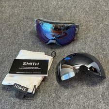 Occhiali Smith serie I/O sci snowboard cinturino grigio lenti colorate blu con extra