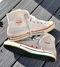 1970s❤️ Converse Chuck Taylors *Rare*  "Staff Shoe" Mens 10 Made In USA EUC