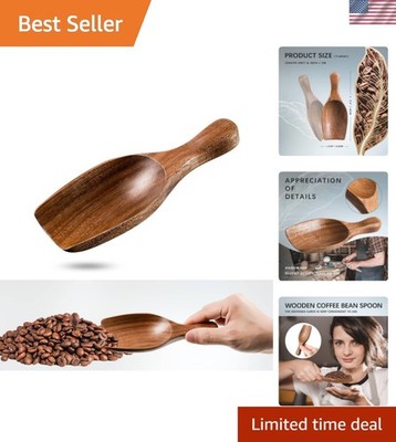 6.3 x 2.5 in Wooden Coffee Scoop, One-Piece Acacia Wood 1.5 Tablespoon Wooden...