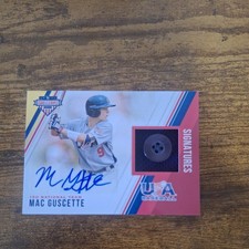 Mac Guscette 2018 USA Baseball Signatures Game Button Auto #56, 3/8