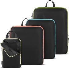 Compression Packing Cubes for Travel Luggage Organizer Grey Set 4 Pieces