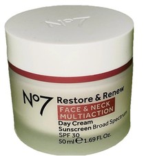 No7 Day Cream Restore Renew.Face And Nick MULTIACTION SPF30.50 ML-NEW FREE SHIP