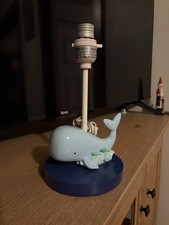 Lambs  Ivy Oceania Collection Blue Whale Ocean Sea Nautical Nursery Lamp 15"