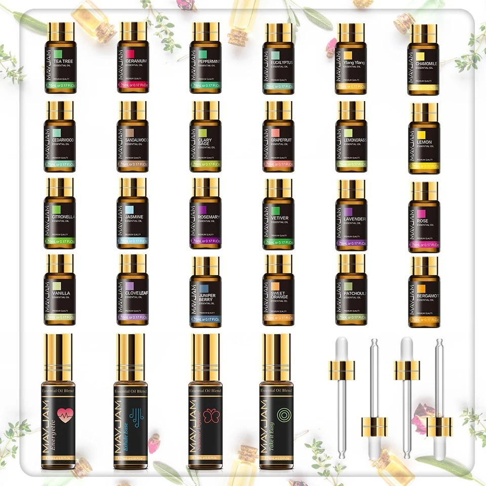 MAYJAM 28Pcs Essential Oils Set w/ Blends Aromatherapy Gift for Diffuser Massage - Image 3 of 4
