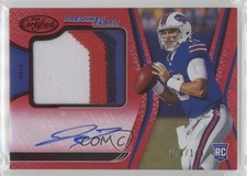 2020 Certified Freshman Fabric Signatures Mirror Red 70/149 Jake Fromm Auto 0t58