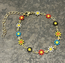 NWOT Enamel Daisy Bracelet In Spring Colors Great gift for kids