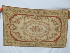 Vintage Antique French Tapestry Wall Hanging 29" x 47" Floral/Flowers