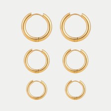 18K Gold Plated Huggie Hoop Earrings