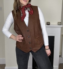 Vintage Size M 10-12 German Leather Workwear Waistcoat John Devin Classics